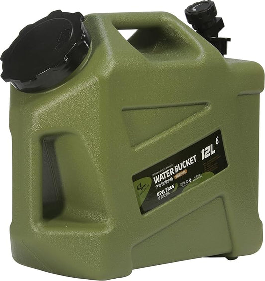 3.2 Gallon Water Jug, Camping Water Container Water Storage with Spigot No Leakage Portable Emergency Water Tank for Outdoor Hiking Camping Essential Picnic Supplies Green