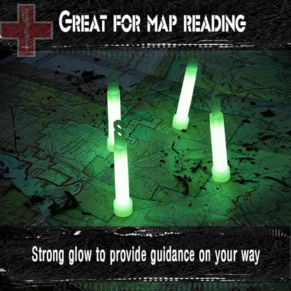 Emergency 10 Ultra Bright Green Glow Sticks - Individual Packed With Lanyard - For Camping Survival - Glow Lights for Blackouts, Hurricane and Storms- 6 Inch Chem Light Sticks with 12 Hour Duration
