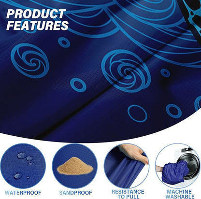 Beach Blanket Oversized Extra Large 78" X 81",Waterproof Sandproof Beach Blanket 1-7 Adults Lightweight Durable for Travel Camping Hiking Picnic