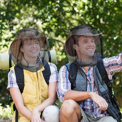 Gray Mosquito Net Mesh Face Neck Fly Netting Hood from Bugs Gnats No See Net for Outdoor Hiking Camping Climbing with Carry Bags Fits Most Sizes of Hats Caps Camping and Hiking Equipment