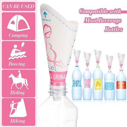 120 Pcs Disposable Female Urination Device Portable Girl Urinal Funnel Waterproof Standing Pee for Women Travel Cup Urine Pocket Toilet Camping Hiking Pregnant