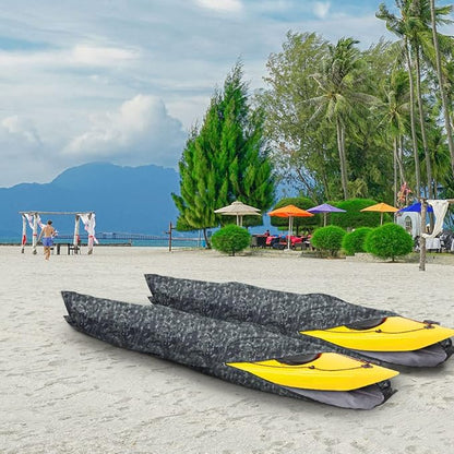 i COVER 13ft Kayak Cover- Water Proof Heavy Duty Kayaks/Canoe Covers Fits Canoes or Paddleboards up to 13ft Long and Beam Width up to 30in, Camo