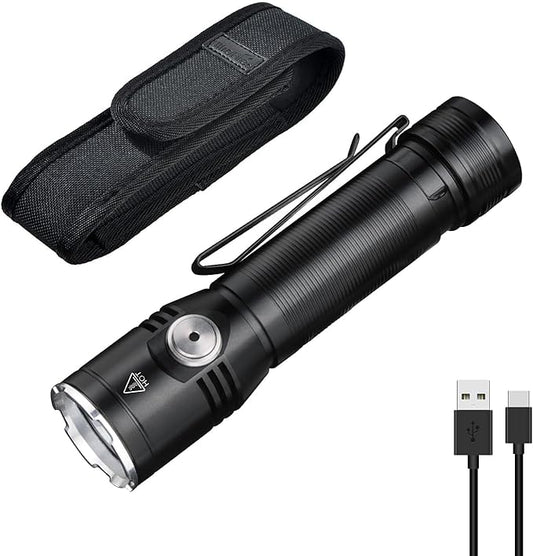 ULTRAFIRE SP67 LED Flashlight Rechargeable,2050 High Lumens Mini Flashlight with Holster,6 Modes,USB-C Waterproof Handheld Small Flash Light for Camping, Outdoor, Emergency