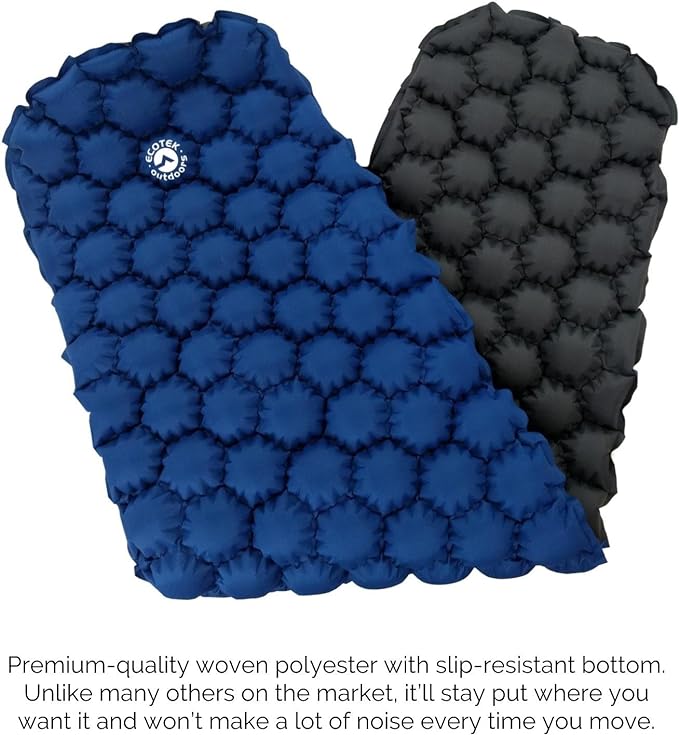 ECOTEK Outdoors Hybern8 Ultralight Inflatable Sleeping Pad with Contoured FlexCell Honeycomb Design - Easy to Inflate, Comfortable, Lightweight, Durable, and Hammock Approved [Fire Orange]