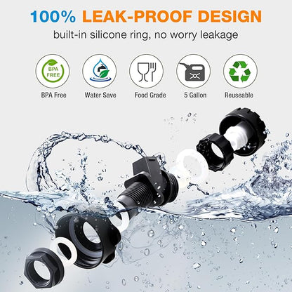 4.8 Gallon Water Jug, BPA Free Camping Water Container with Spigot Upgraded Portable Water Storage No Leakage Containers for Outdoor Hiking Camping Picnic Supplies