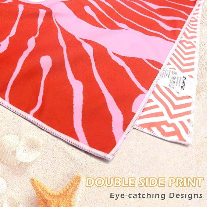 Eunzel Microfiber Beach Towel, Quick Dry Travel Towel Large Sand Free Towel for Beach, Camping, Swim Pool, Gym, Sports& Yoga 71"x32",Jellyfish