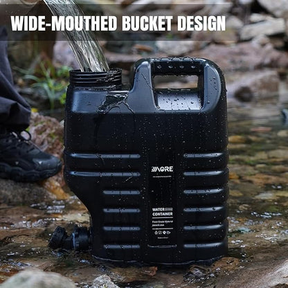 Camping Water Jug, Camping Water Container,3.17 Gallon BPA Free Water Storage with Spigot, Large Water Tank,Portable Emergency Water Storage for Camping,Car, Hiking, Hurricane Supplies.Black