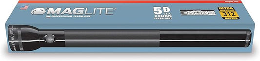 Maglite Heavy-Duty Incandescent 5-Cell D Flashlight in Display Box, Black