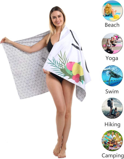 Bride Gifts Oversized Microfiber Pool Camping Towel - 72"x36"Quick Fast Dry Sand Free Extra Large Big Outdoor Travel Swim Blanket Yoga Personalized Gift for Wedding Bridal Shower Bachelorette Party