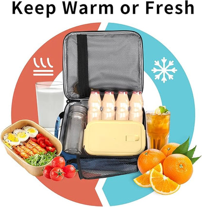 Wolf Kid Lunch Bags with Shoulder Strap Insulated Lunch Boxes for Boy Girls Waterproof Thermal Cooler Tote Bag Portable Picnic Bag for School Work Outdoor Gifts Galaxy