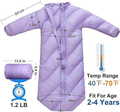 T40 Toddler Sleeping Bags Boys Girls | Ages 2-4 | Puffy Kids Sleeping Bag Camping Sleepovers |up to 46 in| Lightweight Compact Comfort for Indoor Outdoor Machine Washable