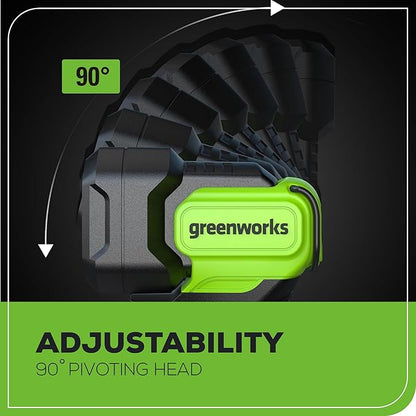 Greenworks 24V Cordless LED Flashlight Kit, 200lm Handheld Light, 2Ah Battery and Charger Included