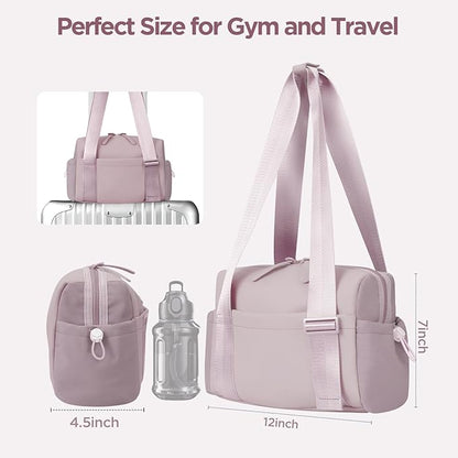 Mini Gym Bag for Women Girls Small Gym Tote Bag with Wet Compartment Waterproof Travel Duffle Bag Cute Workout Sport Bag