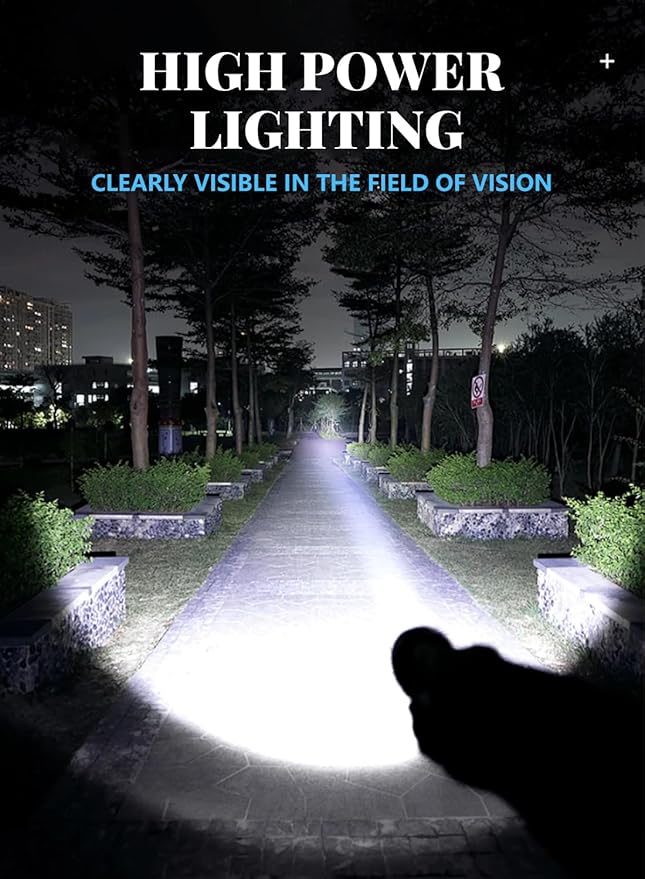 LED Torch Rechargeable Flashlight with High Lumens, High Powered Torches, Powerful Handheld Tactical Flashlight for Emergency Camping Hiking Gift