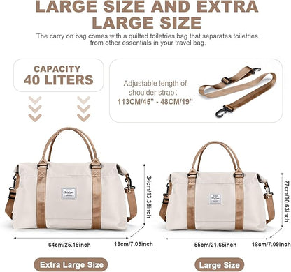Travel Duffel Bag,Sports Tote Gym Bag,Shoulder Weekender Overnight Bag for Women