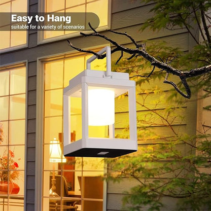 Outdoor Table Lamp, Led Lamps for Nightstand, Solar Lanterns Outdoor Hanging for Patio Waterproof, Cordless Battery Operated Lamp, Rechargeable Solar Lantern for Reading, Decor, Camping
