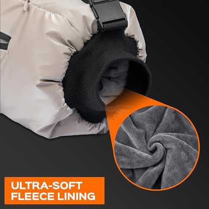 Hand Warmer Pouch with 10000 mAh Rechargeable Battery, Up to 15 Hours of Warmth Electric Heated Hand Muff, Ideal for Football, Golf, Hunting, Fishing, Camping, Winter Outdoor Walk - Black