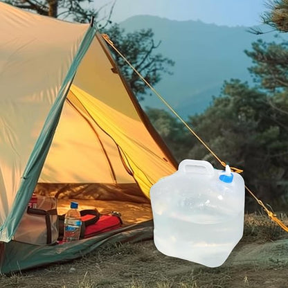 2 Pack 5.3 Gallon Collapsible Water Container with Spigot, Foldable Camping Water Storage Jug for Outdoor Hiking Backpacking Emergency, Portable