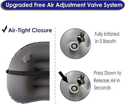 Gold Armour Inflatable Camping Pillow Backpacking Pillow Lightweight Travel Air Pillow Ultralight Ergonomic Pillow Portable for Airplanes with Neck & Lumbar Support (2 Pack) (Seafoam & Seafoam)