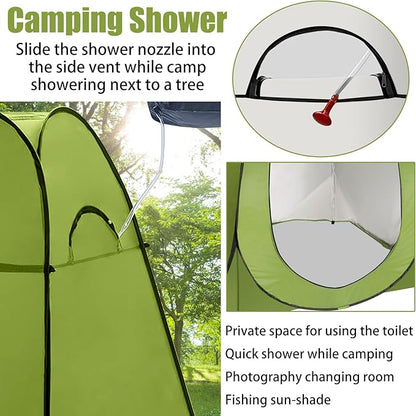Portable Toilet Kit for Adults, Foldable Portable Camping Toilet with Pop up Privacy Tent, 300LBS Washable Instant Portable Toilet Set, Outdoor Camping Shower Tents Changing Room