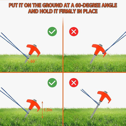 4 Pack 8" Screw in Tent Stakes Heavy Duty Ground Anchors, Tent Pegs Metal Tent Spikes Camping Tent Stakes with Hex Head Driver & Nail Extractor for Outdoor, Camping, Canopy, Gardening, Beach