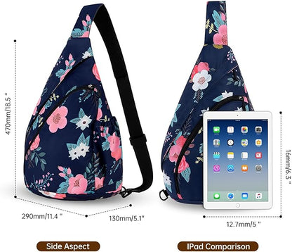 HUA ANGEL Crossbody Sling Bag for Men & Women Lightweight Waterproof Chest Shoulder Bag for Travel Hiking & Everyday Use