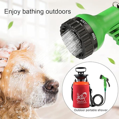 CLICIC Pressure Sprayer with 7 Spray Modes, Camping Shower with Removable Hose and Shower Head for Camping Outdoor Traveling Hiking and Pet Bath