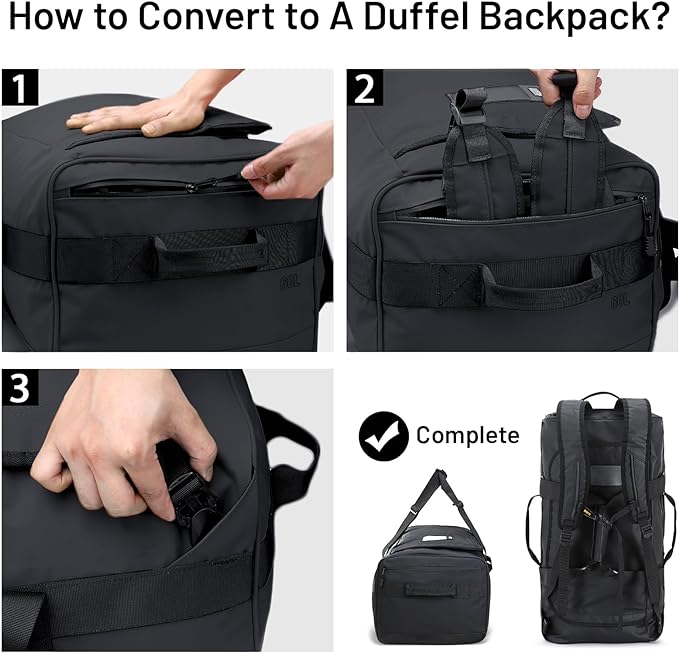 MIER Water Resistant Backpack Duffle Heavy Duty Convertible Duffle Bag with Backpack Straps for Gym, Sports, Travel