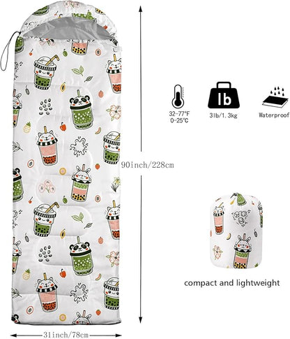 Kids Sleeping Bag for Boys and Girls,Monster Alien Print-Lightweight Warm Portable Outdoor Indoor-Waterproof Cold Weather Resistant Sleeping Bag for Camping Hiking