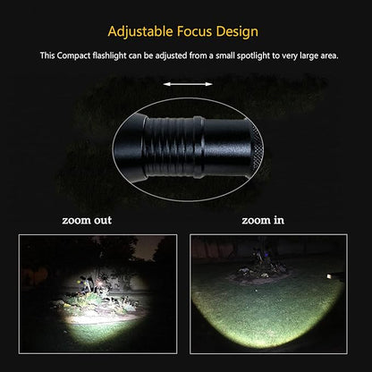 2 Pack LED Tactical Flashlight Military Grade 5 Mode High Lumens Zoomable Flashlights Portable Handheld Flash Lights for Camping Outdoor Emergency