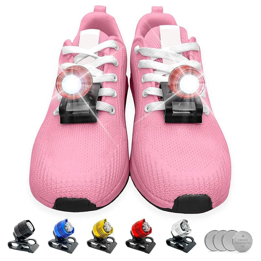 Running lights for runners,Lights for walking at night,IPX5 Running shoe lights waterproof,Night running gear,2Pcs Shoe headlights Used for Dog Walking, Walking Tours,Suitable for Adults Kids(Red)
