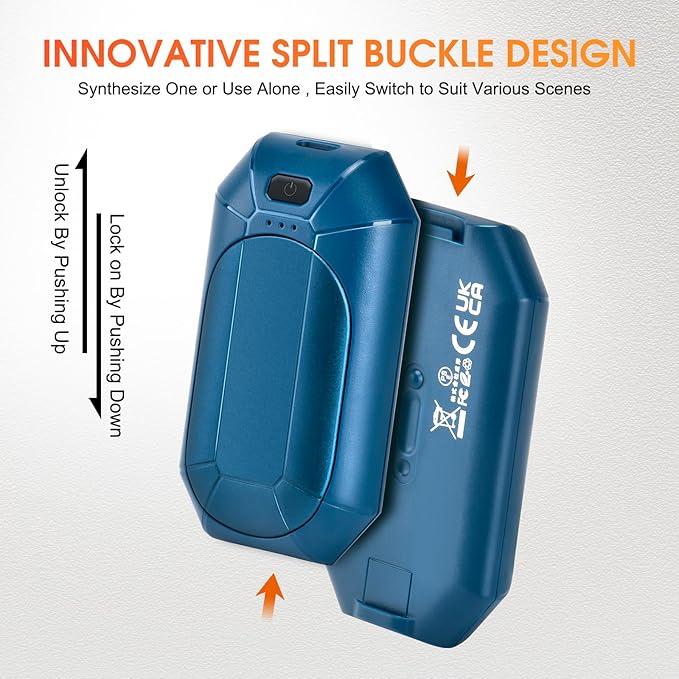 2 Pcs Mini Hand Warmer Rechargeable, 2000mAh*2 Portable Hand Warmer Reusable, 3 Levels Temperature Adjustable 2 in 1 Hand Warmer, Outdoor Indoor Warm Gift for Men Women Children