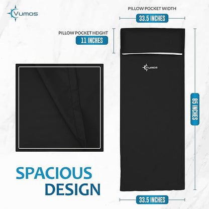 Sleeping Bag Liner and Camping Sheet – Silk Like Material for Travel - Has Full Length Zipper