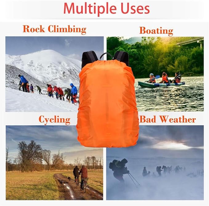20-80L Waterproof Backpack Rain Cover with Storage Pouch and Adjustable Buckle Strap for Traveling Outdoor Hiking Camping