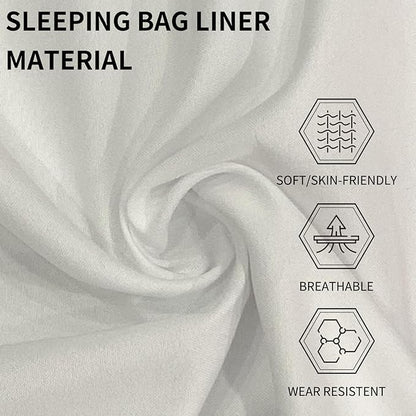 Sleeping Bag Liner for Warm Weather Seasons with Carry Bag - Protable,Lightweight and Skin-Friendly Sleeping Bag for Camping,Hiking and Backpacking.