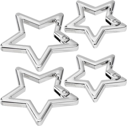 Star Carabiner, Zinc Alloy Heavy Duty Star Shaped Keychain Clip, Carabiner Clip for Camping, Hiking, Fishing