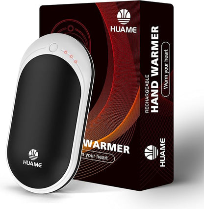 Hand Warmers Rechargeable, Portable Electric Pocket Heater, Reusable USB Hand Warmer with 5200mAh Power Bank, 3 Heat Settings, Winter Essentials for Men Women Hiking, Camping, Skiing