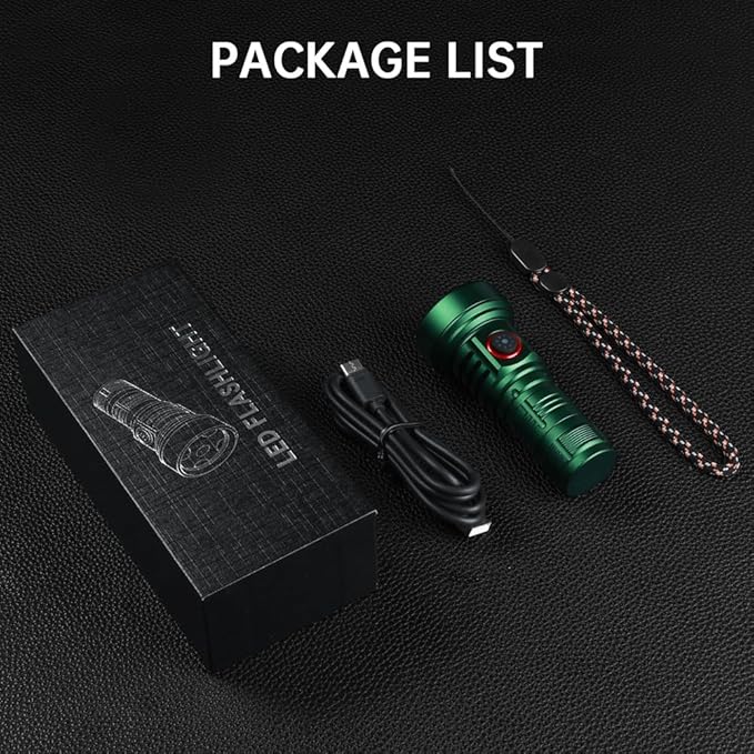 Led Flashlights Rechargeable USB C, Small Powerful Flashlight Max 2000 High Lumens Flashlight with 5 Modes, Red Light, Power Indicator, Waterproof Flash Light for Camping Hiking Emergency