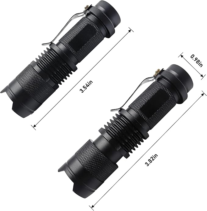 LED Red Light Flashlight High Power Single Mode for Astronomy Night Observation Aviation Outdoor Activities, 2-Pack