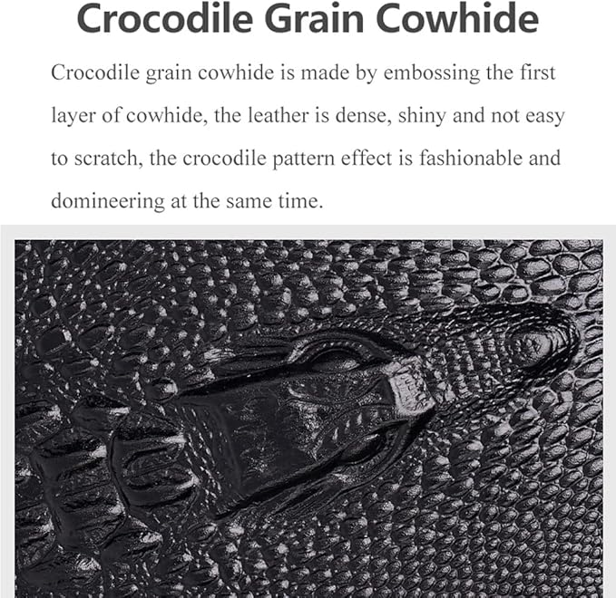 KPYWZER Genuine Leather Sling Bag Backpack for Men Crocodile Embossing Chest Bag Crossbody Shoulder Bag Daypack Black