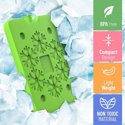 Ice Packs for Lunch boxes and Coolers | Bento Lunch Box Ice Packs, Cooler Bag for Work, School, Picnic or Camping | Reusable Small Freezer Pack, Adult and Kid Friendly