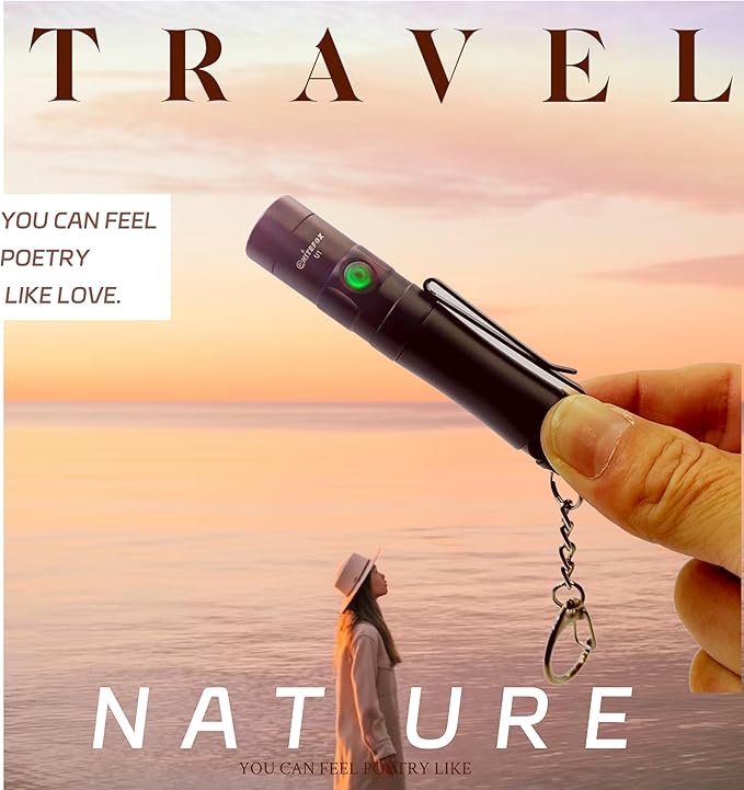 Mini Rechargeable Keychain Flashlight USB C Bright Key Light Portable Pocket Flashlight for EDC,Dog Walking, Hiking,Camping,Emergency