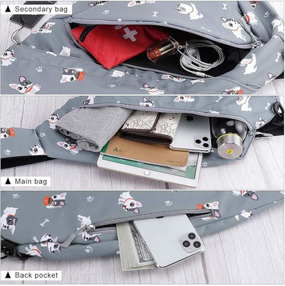 HUA ANGEL Crossbody Sling Bag for Men & Women Lightweight Waterproof Chest Shoulder Bag for Travel Hiking & Everyday Use