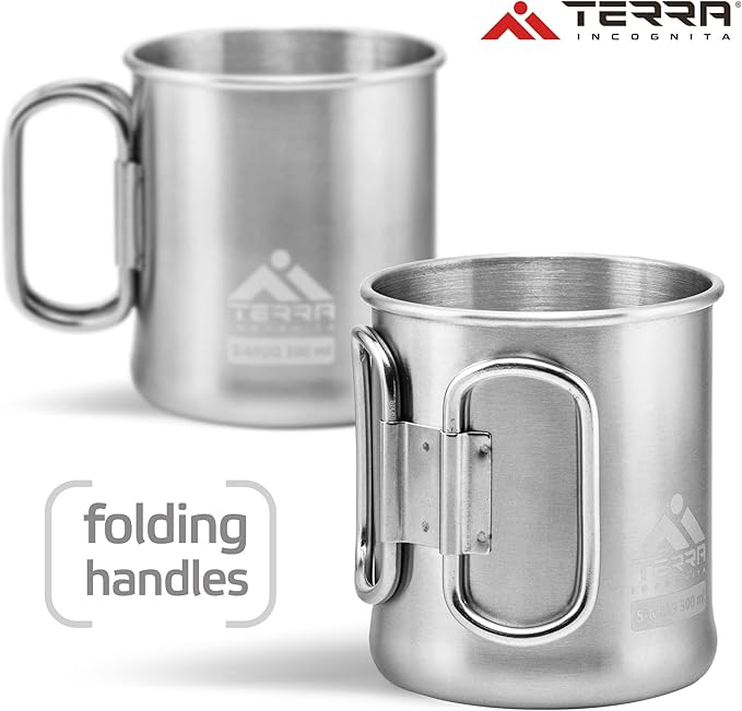 Stainless Steel Camping Mug - Lightweight & Durable Backpacking Cup - BPA-Free Camping Cups Metal for Outdoor Adventures (17 oz)