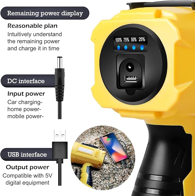 10000 Lumen Rechargeable Ultra Bright LED Spotlight Flashlight, High Powered Work Light + Collapsible Tripod - Perfect for Camping, Hiking, Hunting, Emergencies & Outdoors