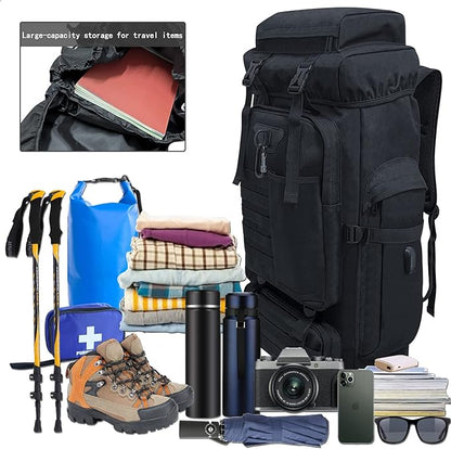 80L 100 Liters Camping Hiking Military Tactical Backpack,Water Resistant Large Travel Daypacks Outdoor MOLLE Rucksack