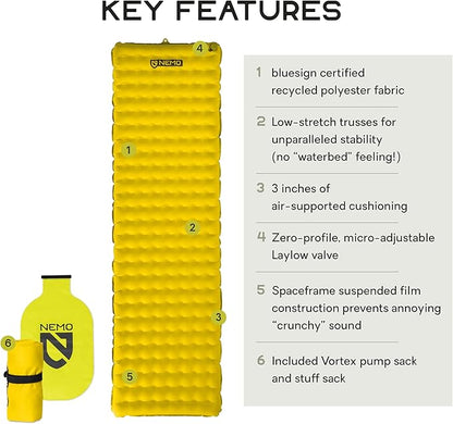 NEMO Tensor Ultralight Sleeping Pad (2022) | Camping Sleeping Pad with Quiet Support, Regular