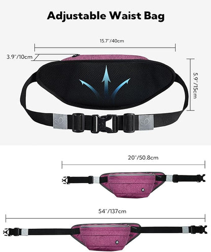 WATERFLY Fanny Pack for Men Women Water Resistant Large Hiking Waist Bag Pack Carrying All Phones for Running Walking Traveling