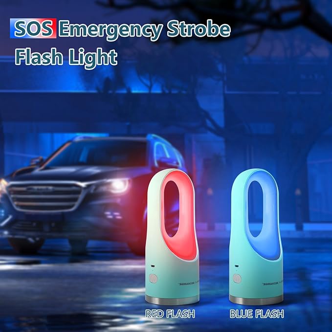 Rechargeable Spotlight Flashlight Portable Outdoor 1800mah Handheld U-Shape Lightweight Walking Lights 4 Modes Typr C Input for Home Walking Hiking Camping Fishing Emergency