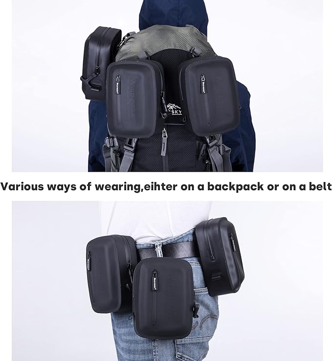 WILD HEART Airtight and Waterproof Small Bag for Medicines/Phone/purse bag- Hang on Waist (Black)